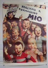 MANIFESTO AFFICHES LOCATELLI FORMAGGINO MIO BOCCASILE Cm. 70 X 100