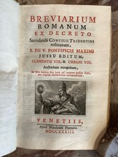 Breviarium Romanum Breviario Romano Pezzana 1733 Liturgia Chiesa Cattolica