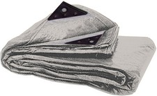 TELO OCCHIELLATO IN POLIETILENE ANTISTRAPPO mt 4x5 ARGENTO 200 gr/mq ANGOLI