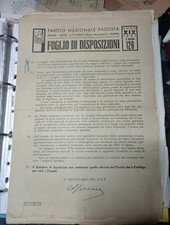Ww2 PNF RSI Fascista Foglio