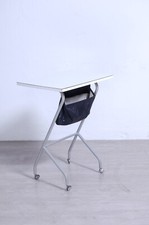 Tavolino vintage banco da lavoro con ruote e porta oggetti Carrello porta tv 70s