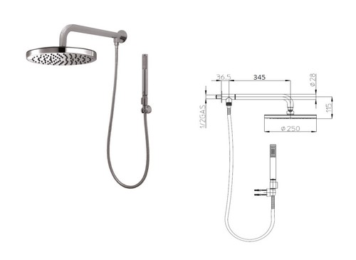 Braccio doccia h93410h - braccio,