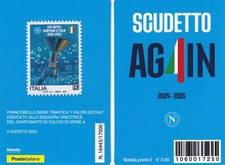 NAPOLI CAMPIONE D'ITALIA 2024-2025 TESSERA FILATELICA 2025