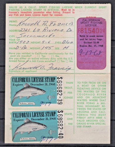 California 1968 licenza - , di