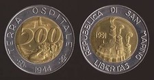 SAN MARINO 500 LIRE 1991 TERRA