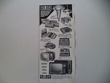 advertising Pubblicità 1969 GELOSO RADIO G16/9/PHONOBOX/G 16/21/REGISTRATORE 19