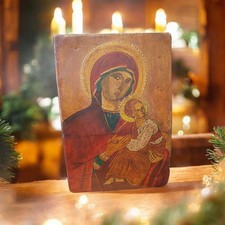 Icona Religiosa Russa Dipinta