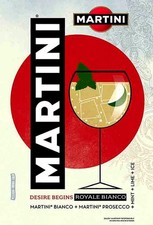 Poster Manifesto Locandina Pubblicità Stampa Aperitivo Martini & Rossi 50x70 Cm.