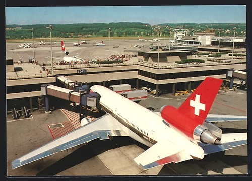 Cartolina zurigo aeroporto - cartolina, zurigo,