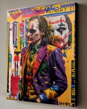 Quadro stile Joker Joaquin Phoenix Rotella con certificato di autenticità - 40x30 cm Art Batman