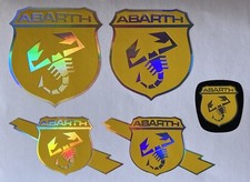 Kit loghi adesivi 500/595 Abarth COPRILOGHI GIALLO/OLOGRAFICO