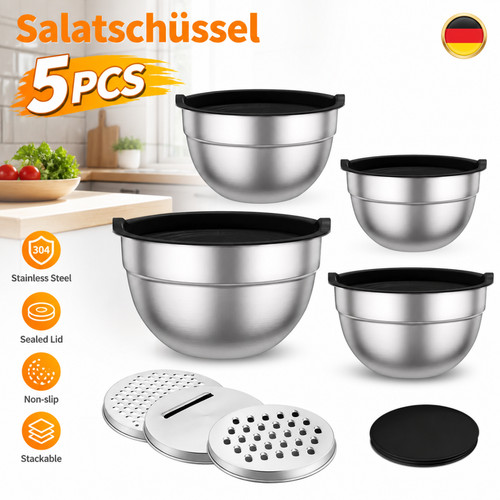 Insalatiera set acciaio - set, 5