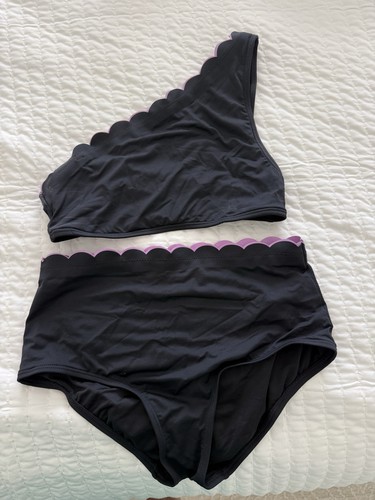Set bikini monospalla smerlato