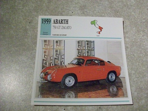 Carte fiche auto - auto, 750