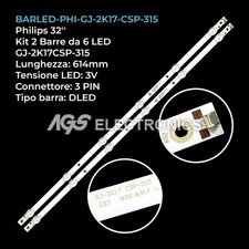 KIT 2 BARRE STRIP 6 LED TV