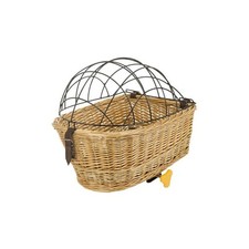 Wicker rear basket with animal