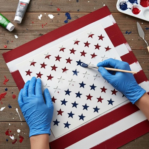 Set stencil bandiera americana - set,