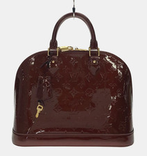 Borsa a mano Louis Vuitton Alma BB Monogram Vernis bordeaux 12,2 pollici M91752 autentica