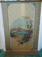 SFONDO ANTICO TEATRINO MARIONETTE NAPOLETANE-PUPI-SIPARIO-DIPINTO A MANO-'900