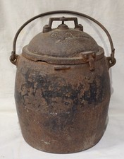 RARA ANTICA PENTOLA A PRESSIONE IN FERRO CLARKS & CO 1800