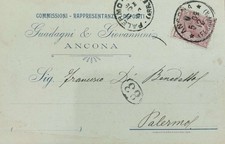 cartolina Pubblicitaria Guadagni & Giovannini Ancona F.Piccolo 1909 Viaggiata 
