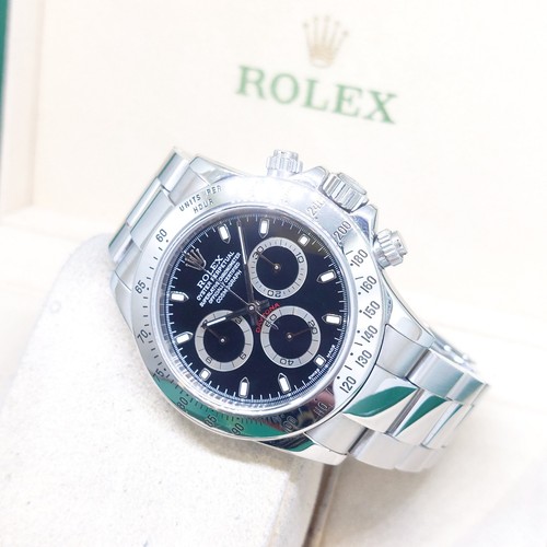 Rolex 40mm black indexes steel - rolex,