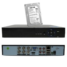 DVR 4 Canali con HARD DISK 500 GB Ibrido AHD IP ANALOGICO TVI CVBS IN ITALIANO