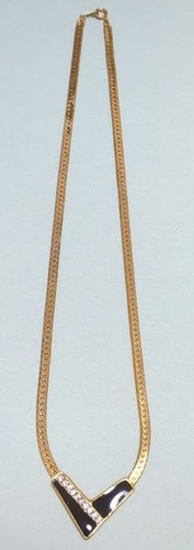 Collana vintage piastra nera
