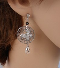 ELEGANTE Orecchini argento  farfalla strass cristalli donna idea regalo