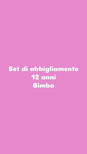 Set abbigliamento anni - 12,
