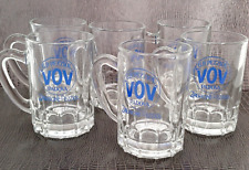 VOV PEZZIOL 6 TAZZINE VETRO PUBBLICITARIO - VINTAGE ( BLU )