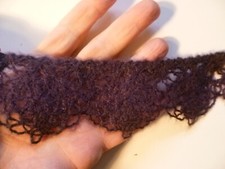 PASSAMANERIA VIOLA BORDO BORDURA PIZZO LANA PILE COLOR VIOLA ALT 5 CM X 1 MT