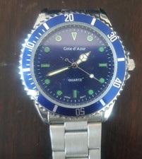 OROLOGIO COTE D'AZUR QUARTZ UOMO QUARTZ ARGENTO BLU CON CINTURINO IN ACCIAIO