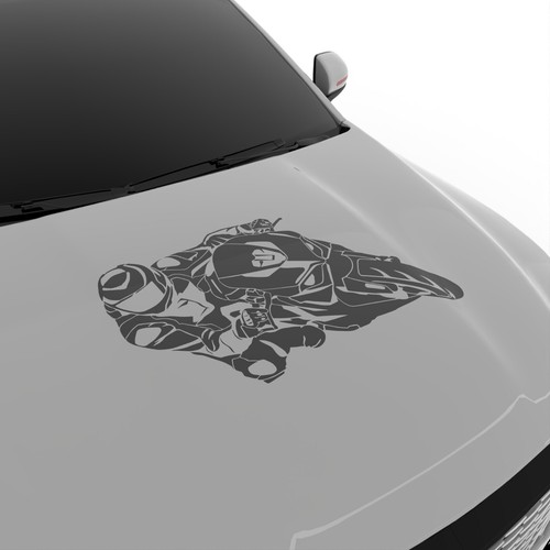 Sticker motorhaube biker cm - 80,