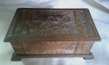 SCATOLA BAULETTO in legno INTARSIATO anni 40/50