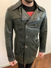 Giacca Trench di Vera Pelle Colore Verde Petrolio