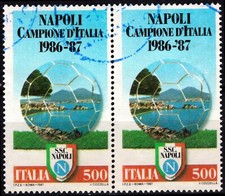 REPUBBLICA 1987 - Napoli campione d'Italia 1986-1987 COPPIA (USATI)