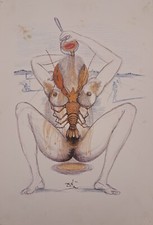 Salvador Dali "Nude & Lobster" Rarissima Copia Campione