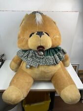 Vecchio Orso peluche gigante con vestito verde fiocco e ciuccio vintage pupazzo