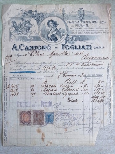 Fattura vini cantono fogliati - fattura,