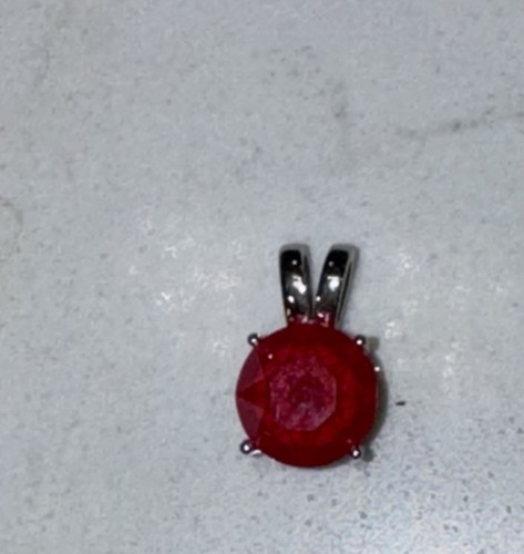 Ciondolo rosso opaco argento - ciondolo,