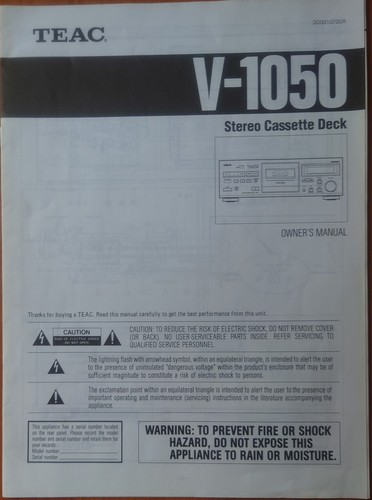 Teac 1050 stereo cassette - stereo,