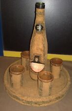 VASSOIO SUGHERO CON VERMENTINO DI BERCHIDDA E 4 BICCHIERI SUGHERO