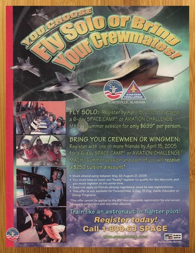 2005 space camp vintage stampa - camp,