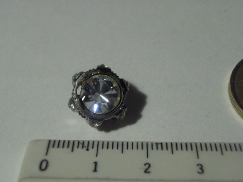 Bottone gioiello tondo strass - bottone,