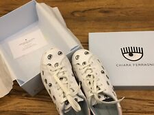 Chiara Ferragni sneakers bianche stampa occhi in pelle N 38