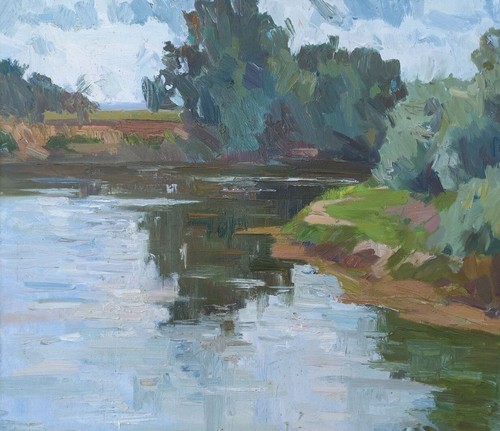 Dipinto olio fresca paesaggio - fresca,