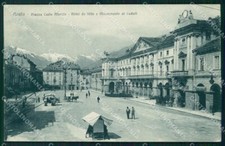 Aosta città Piazza Carlo Alberto Mercato cartolina VK3932