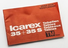 Tabelle tabelle Zeiss Ikon Voigtländer Icarex 35+35S 35+35 S 35+35 s TM metri