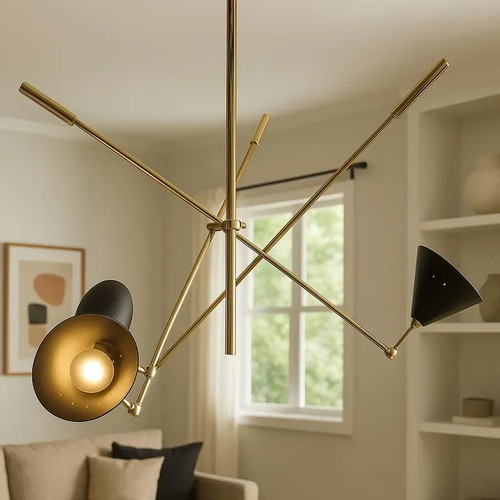 Lampadario sputnik ottone - lampadario, a